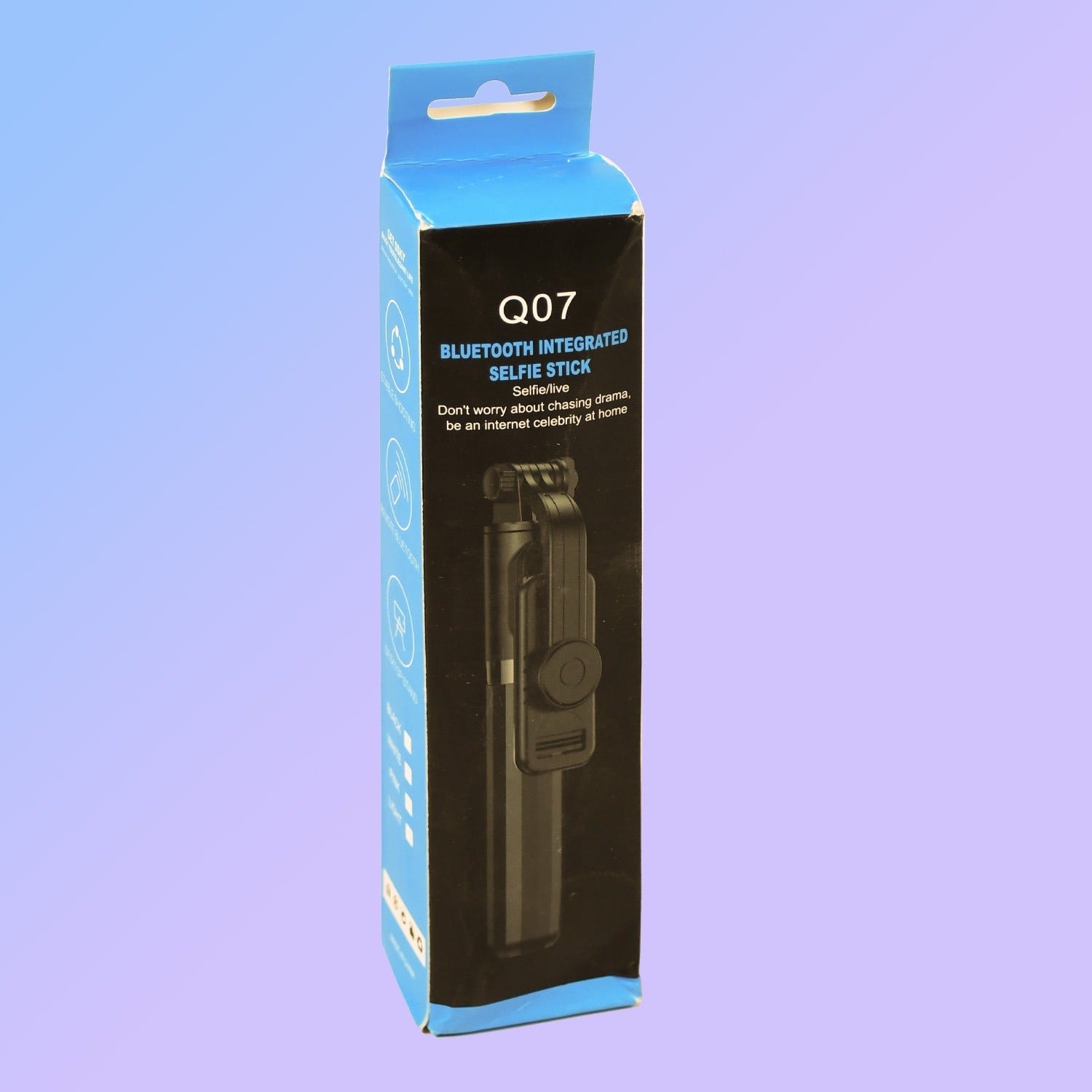 Selfie stick with extended tripod legs and phone holder Selfie stick with extended tripod legs and phone holder